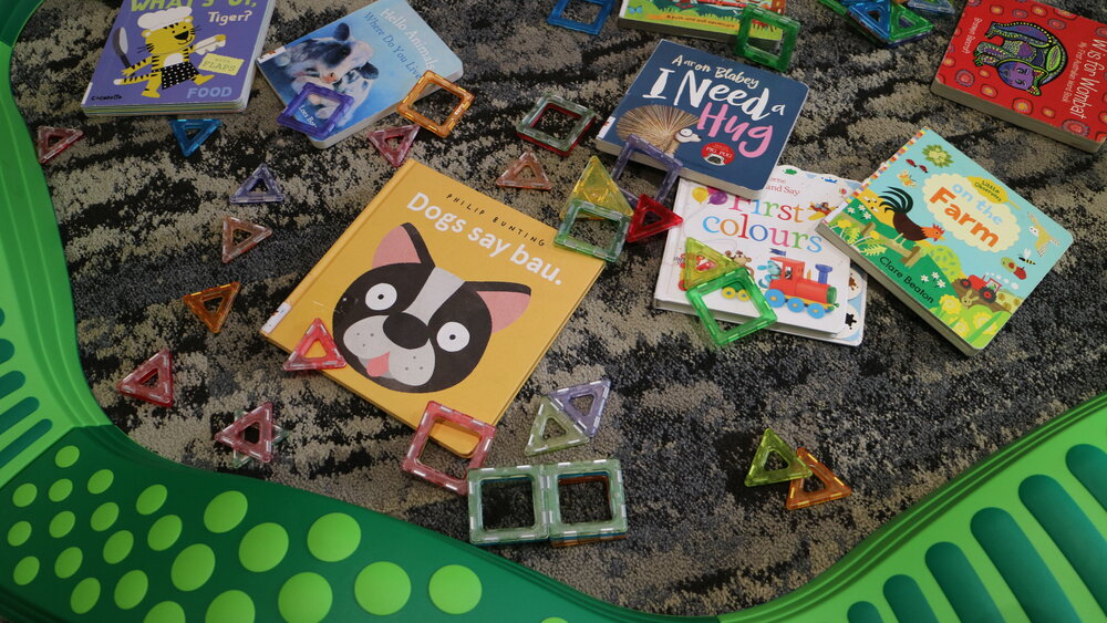 The Bubble set up for a Books and Blocks event at Ipswich Children's Library, 2022