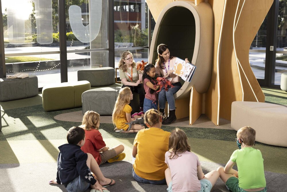 Marketing images for the launch of Ipswich Children's Library, 2021