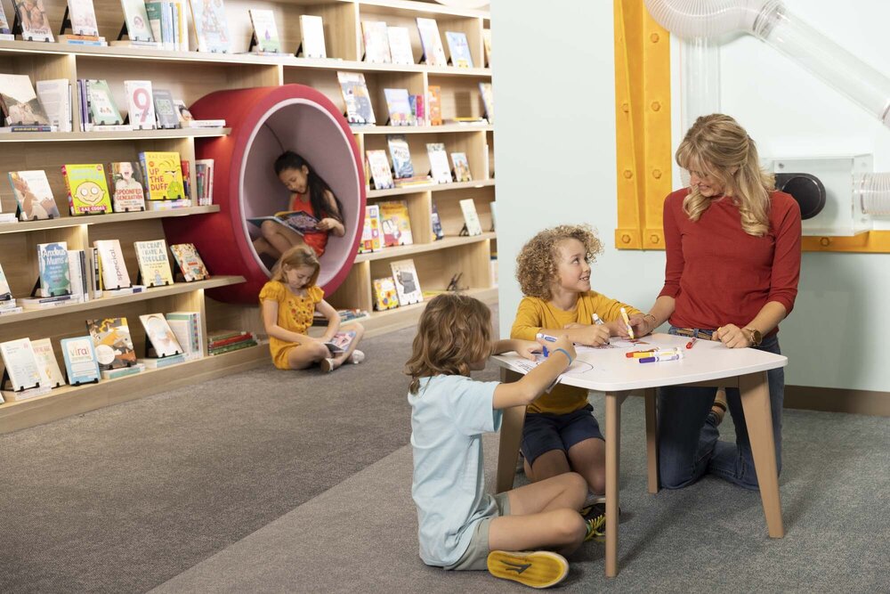 Marketing images for the launch of Ipswich Children's Library, 2021