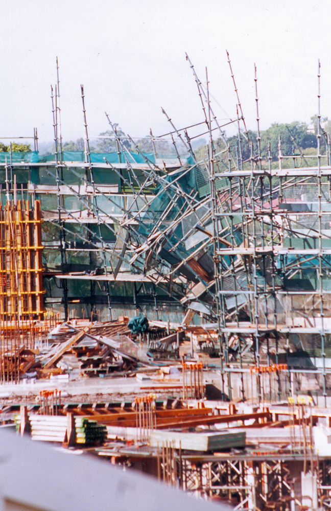 Damage caused to construction at Ipswich General Hospital, Ipswich, 1997