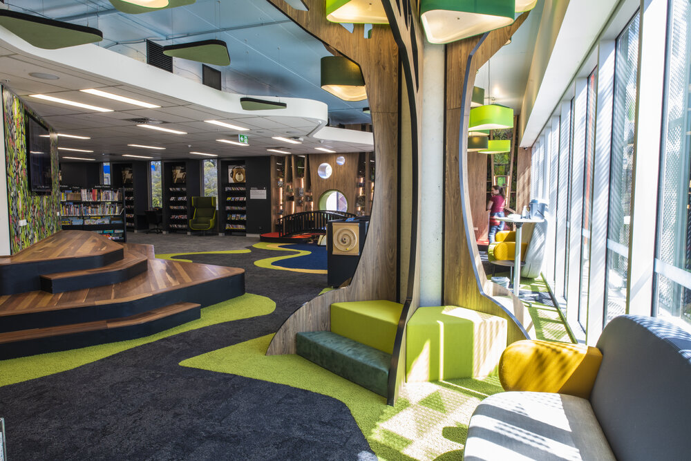 Children's area of Springfield Central Library, Ipswich, c.2020