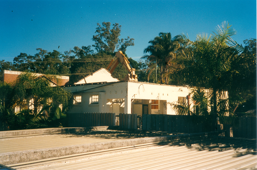 Demolition of the boiler room at Ipswich General Hospital, Ipswich, 1996