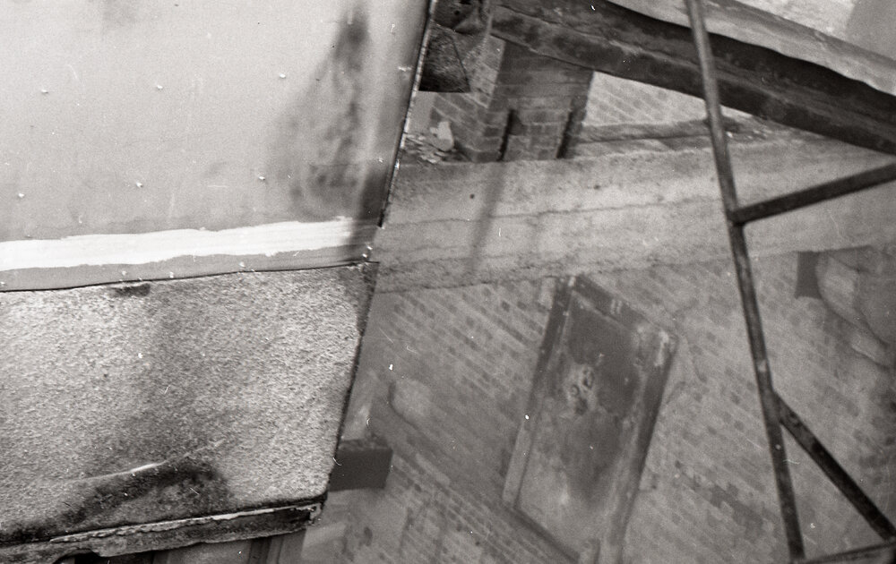 Aftermath of the Reid's (Cribb &amp; Foote) fire, Bell Street, Ipswich, August 1985