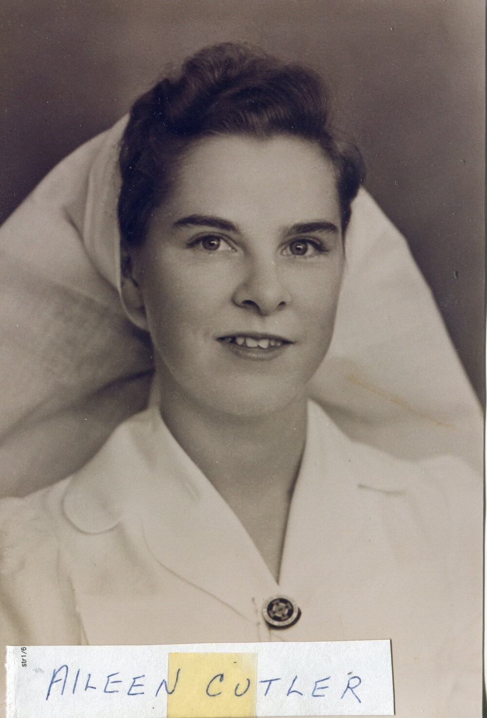 Sister Aileen Cutler in uniform with veil, 1940s