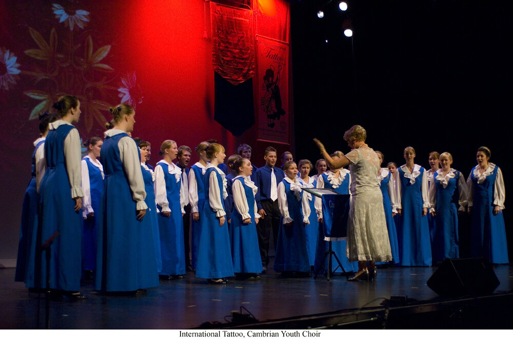 Blackstone-Ipswich Cambrian Choir performing at a Military Tattoo, Ipswich Civic Centre, Ipswich, 2008