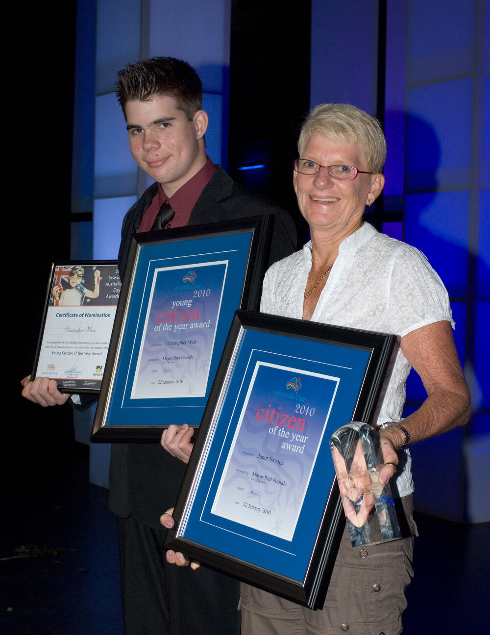 City of Ipswich Australia Day Awards, held at the Ipswich Civic Centre, January 2010