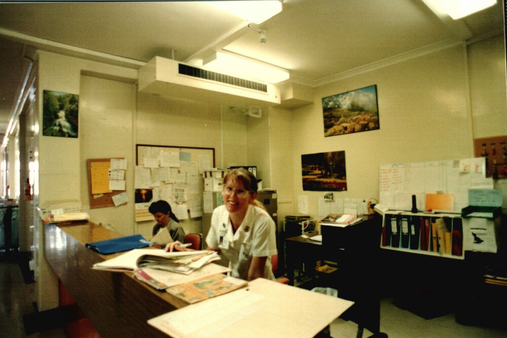 NURSE AND ADMIN AT RECEPTION DESK