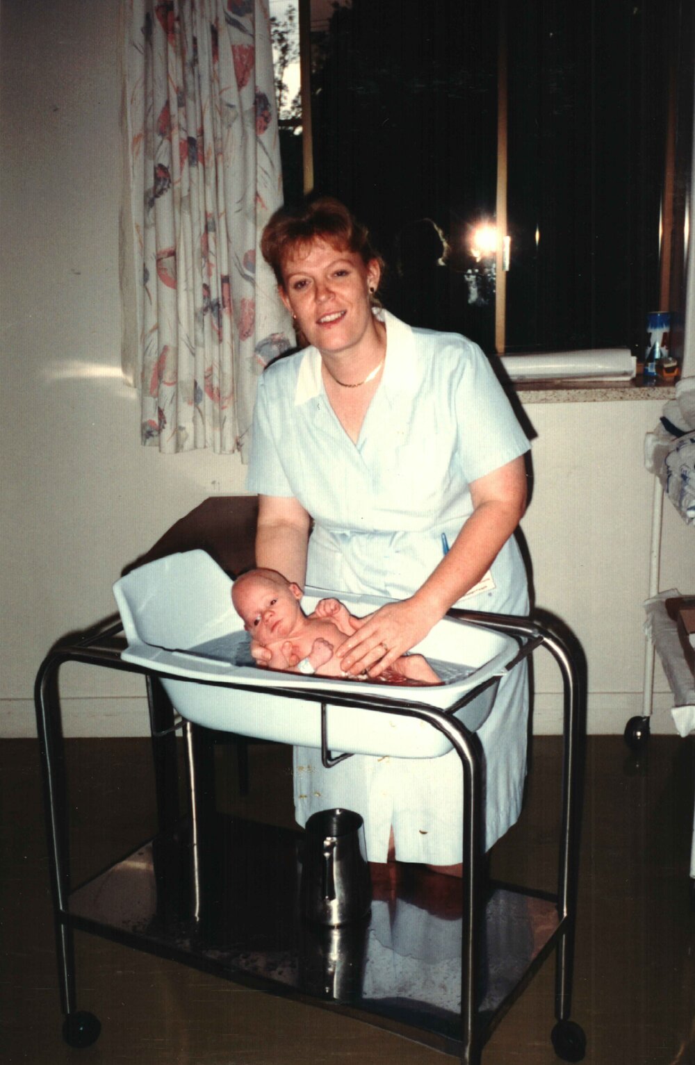MIDWIFERY Scrapbook 1991 TO 1998, Nurse bathing baby  1993