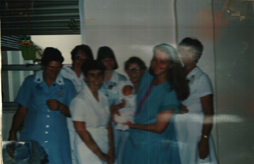 MIDWIFERY Scrapbook 1991 TO 1998, Staff with baby 1991