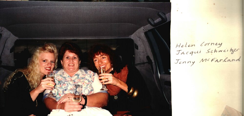 MIDWIFERY Scrapbook 1991 TO 1998, nurses in limousine, 1993