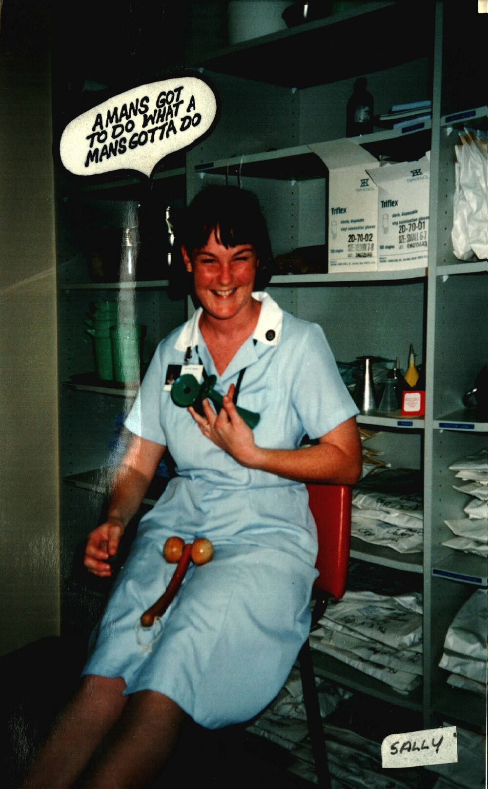 MIDWIFERY Scrapbook 1991 TO 1998; staff member Sally 1991