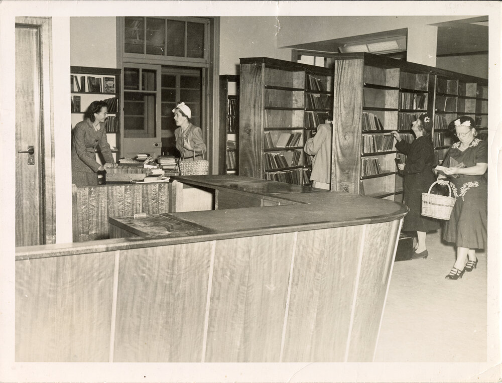 Ipswich Municipal Library, when located on the corner of Brisbane and Nicholas Streets, Ipswich, 1960s