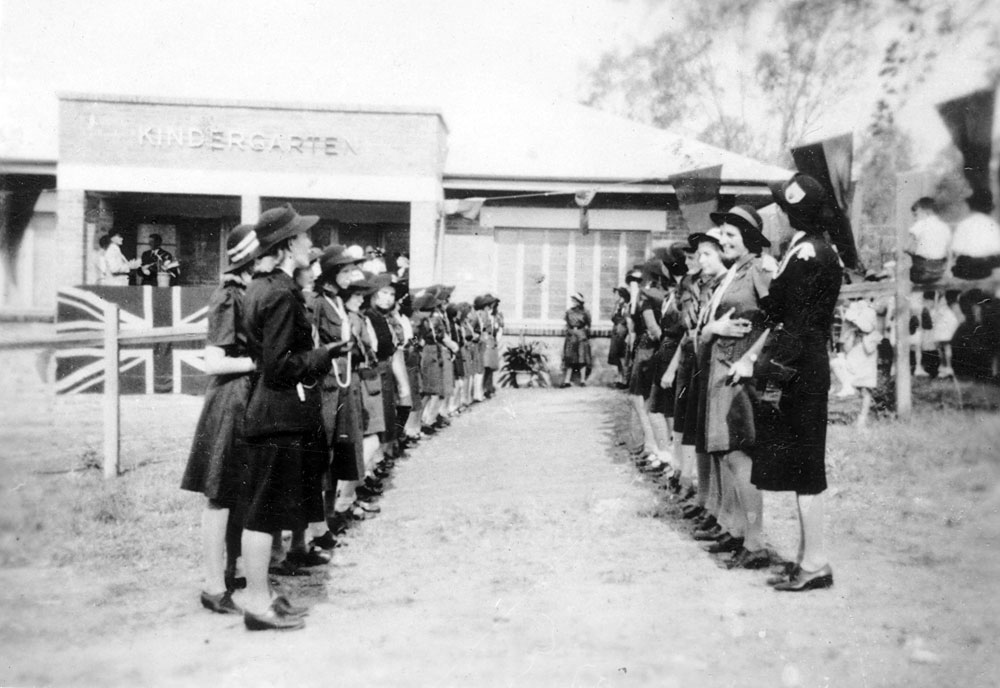 Girl Guides from Ipswich at opening of Milford Street Kindergarten, Ipswich, 1947