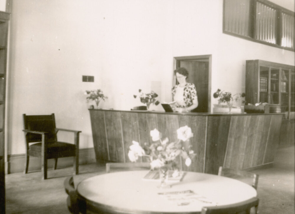 Ipswich Municipal Library, when located on the corner of Brisbane and Nicholas Streets, Ipswich, 1960s