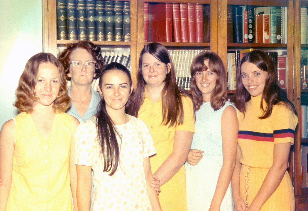 Staff of the Ipswich Municipal Library, when located on the corner of Brisbane and Nicholas Streets, Ipswich, 1970s