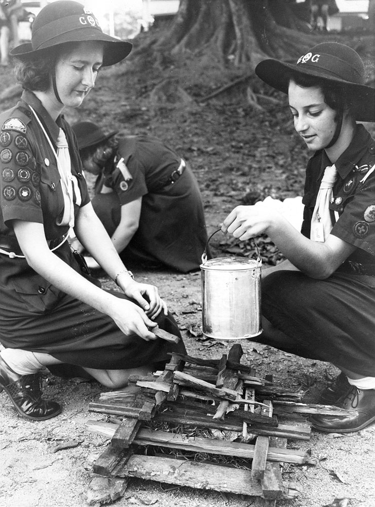 Girl Guides from 1st Ipswich competing in the Mavis Parkinson Shield, Ipswich, 1950