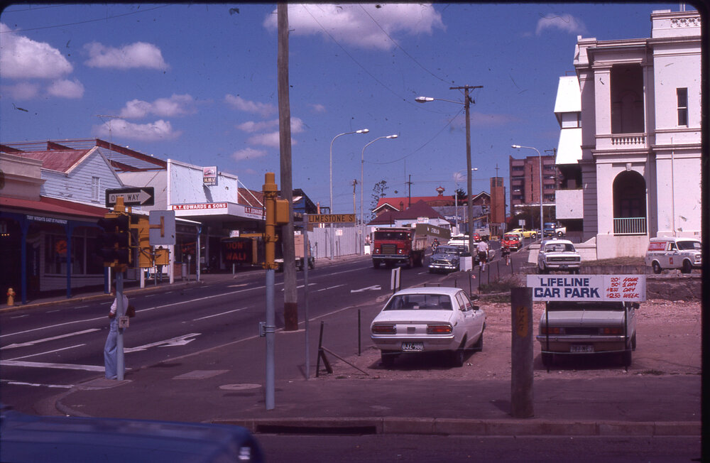 Ipswich Courthouse under construction, corner of East and Limestone Streets, Ipswich, c.1980