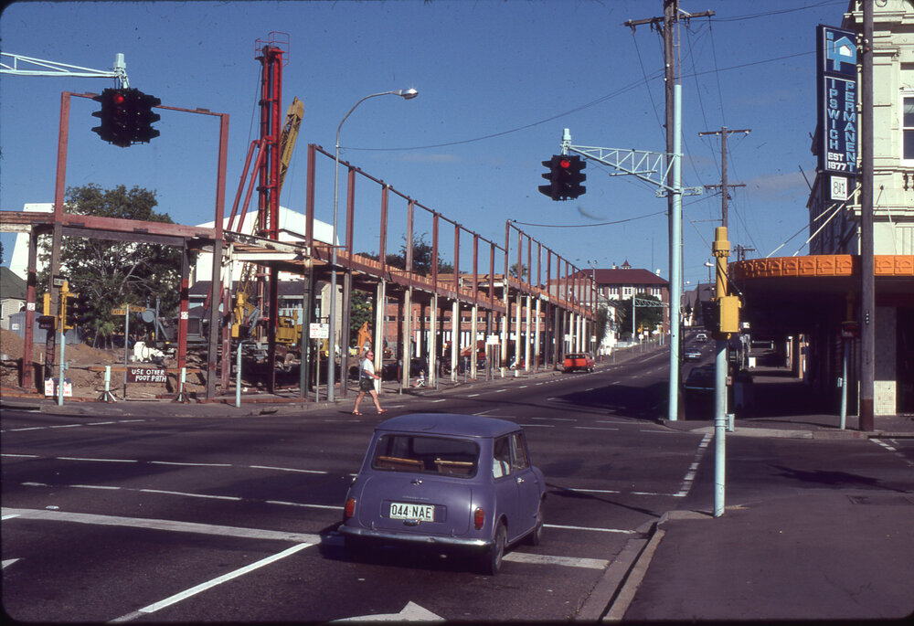 Ipswich Courthouse under construction, corner of East and Limestone Streets, Ipswich, c.1980
