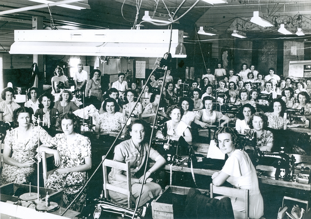 Staff at the Howes Clothing factory at North Ipswich, 1949