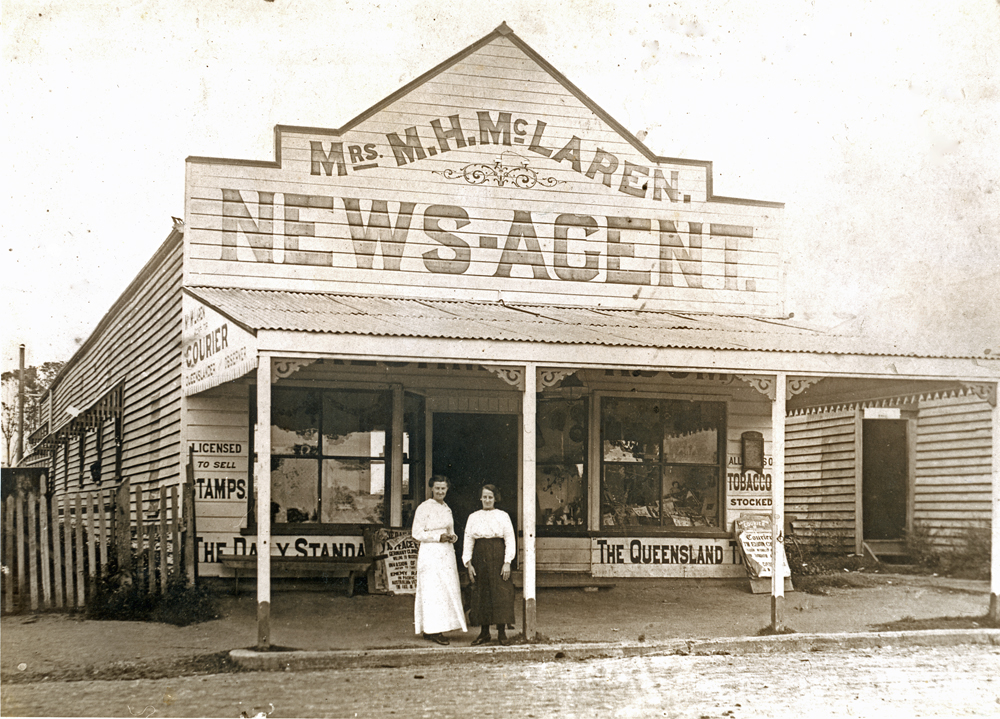 Mrs. M. H. McLaren's Newsagency, in John Street, Rosewood, c.1920