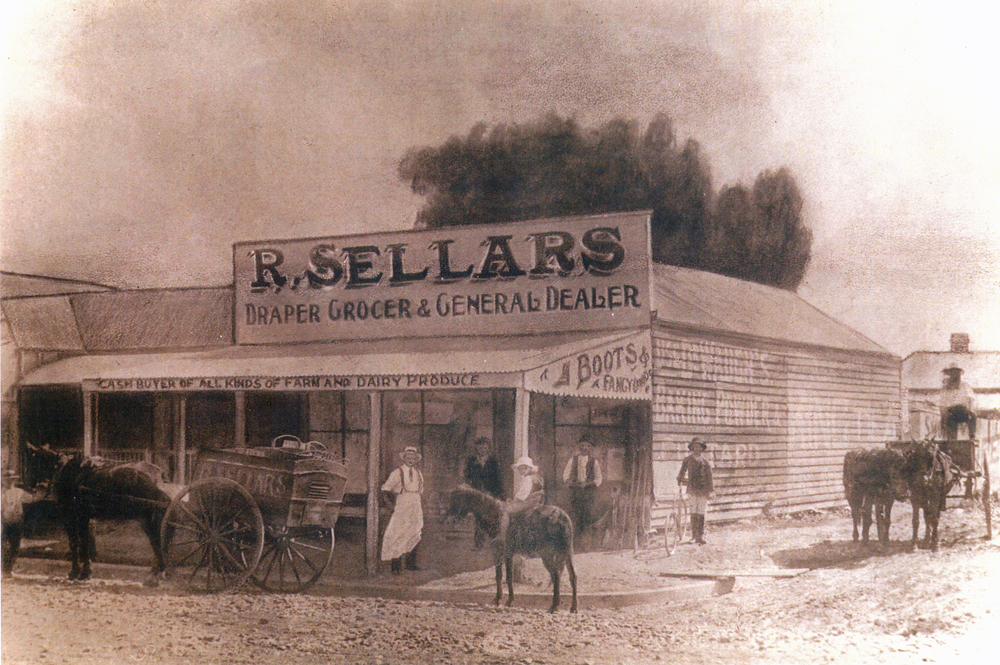 Store in John Street of R. Sellars &amp; Co. Rosewood, Ipswich, early 1900s