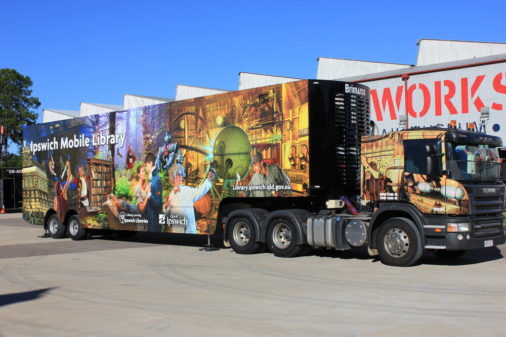 Launch event for the new Ipswich Mobile Library, Workshops Rail Museum, North Ipswich, July 2016