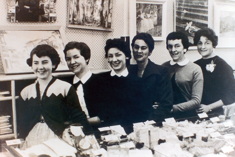 Staff at the haberdashery counter in T. C. Beirne's, Ipswich, 1960s