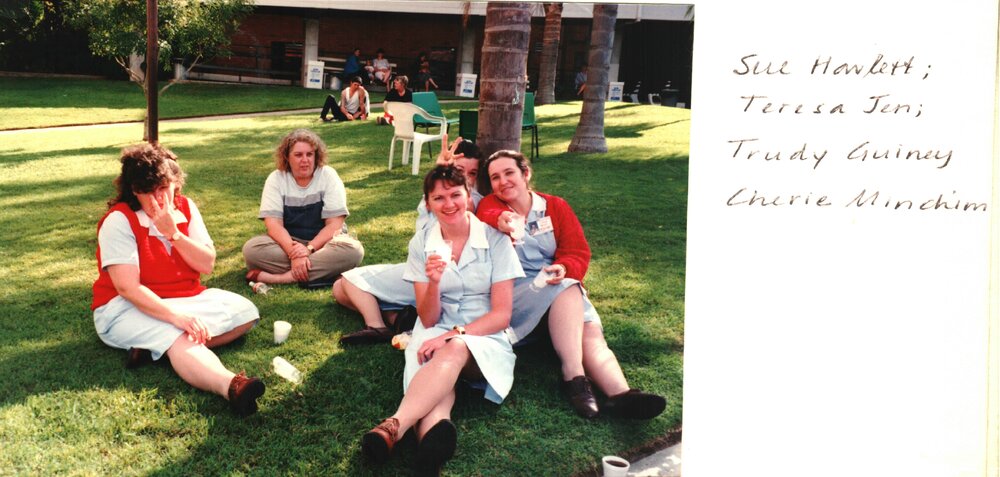 MIDWIFERY Scrapbook 1991 TO 1998 Sue Howlett, Teresa Jen, Trudy Guiney, Cherie Minchin, ; midwifery staff c1993