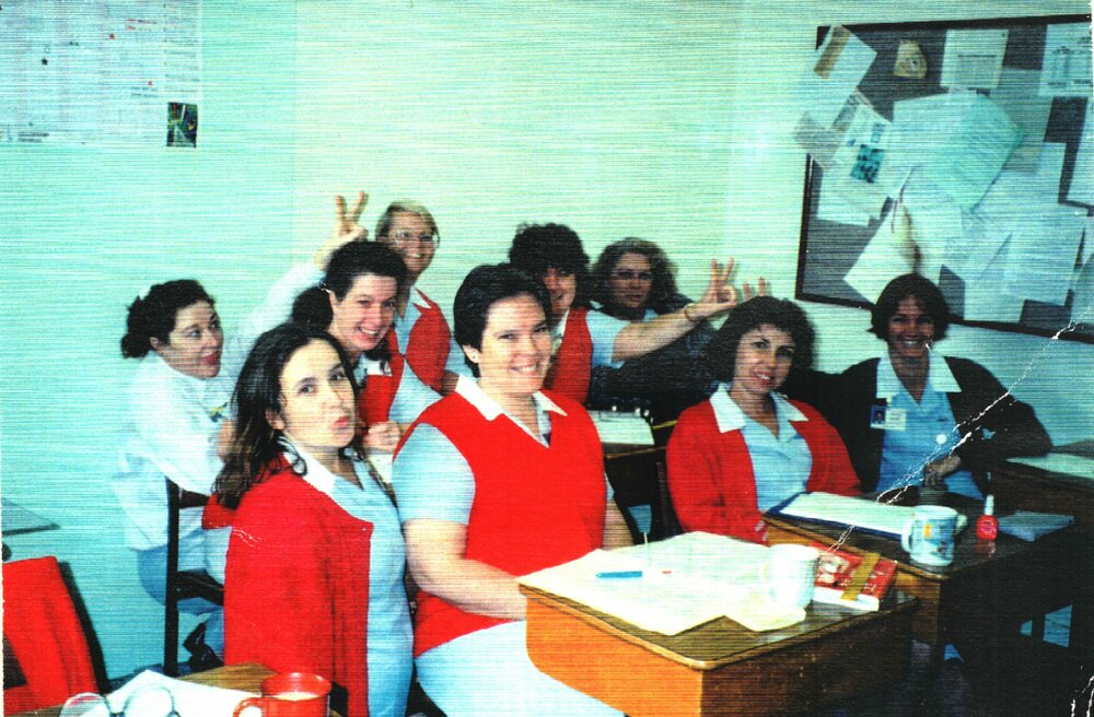 MIDWIFERY Scrapbook 1991 TO 1998 Midwifery Students in classroom c1993