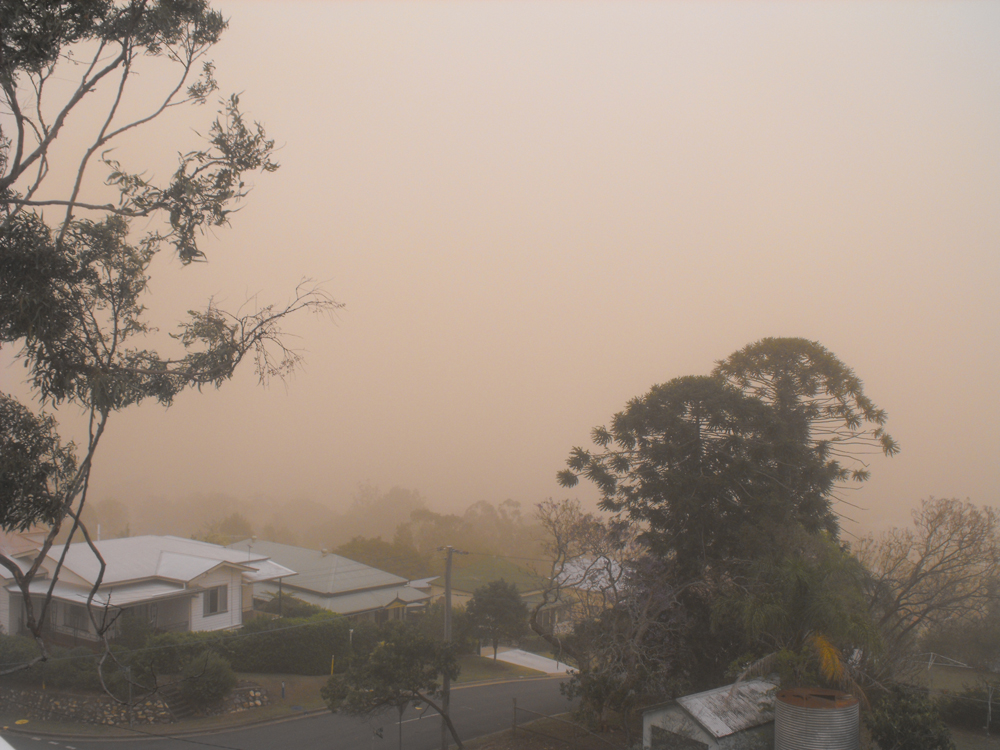 Dust storm over Ipswich from Denmark Hill, Ipswich, 2009