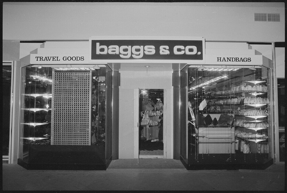 Redbank Plaza Shopping Centre Baggs &amp; Co. during the grand opening, Redbank, September 1985