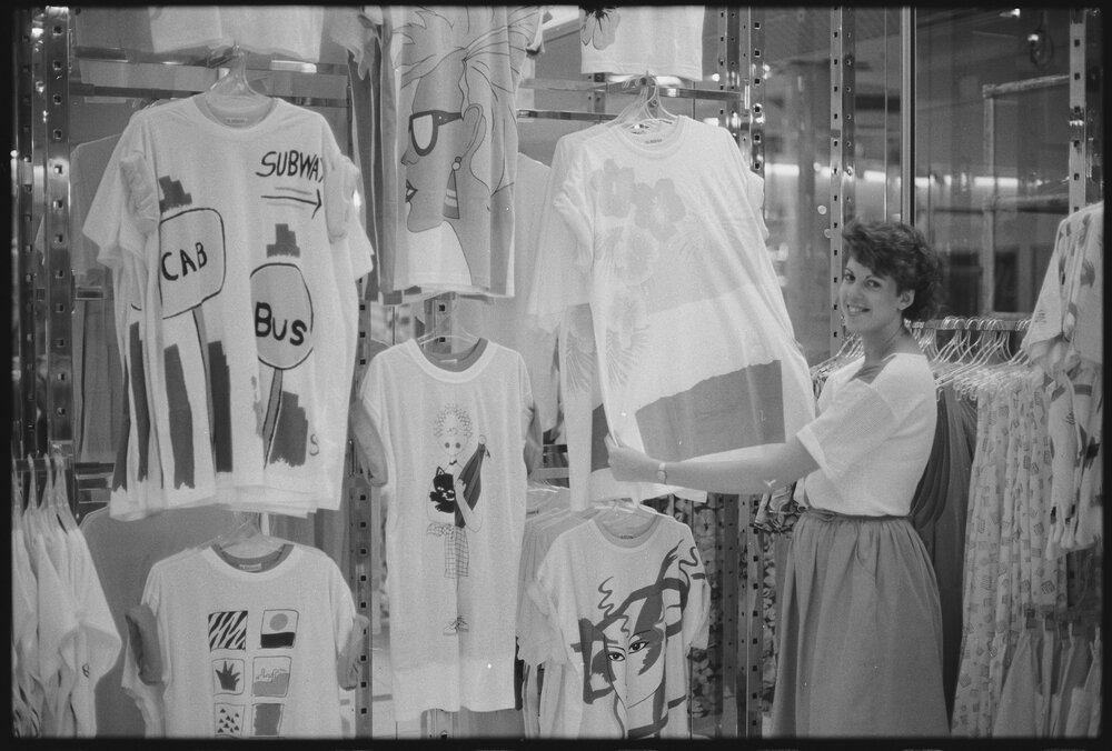 Unidentified staff member at Redbank Plaza Shopping Centre during the grand opening, Redbank, September 1985