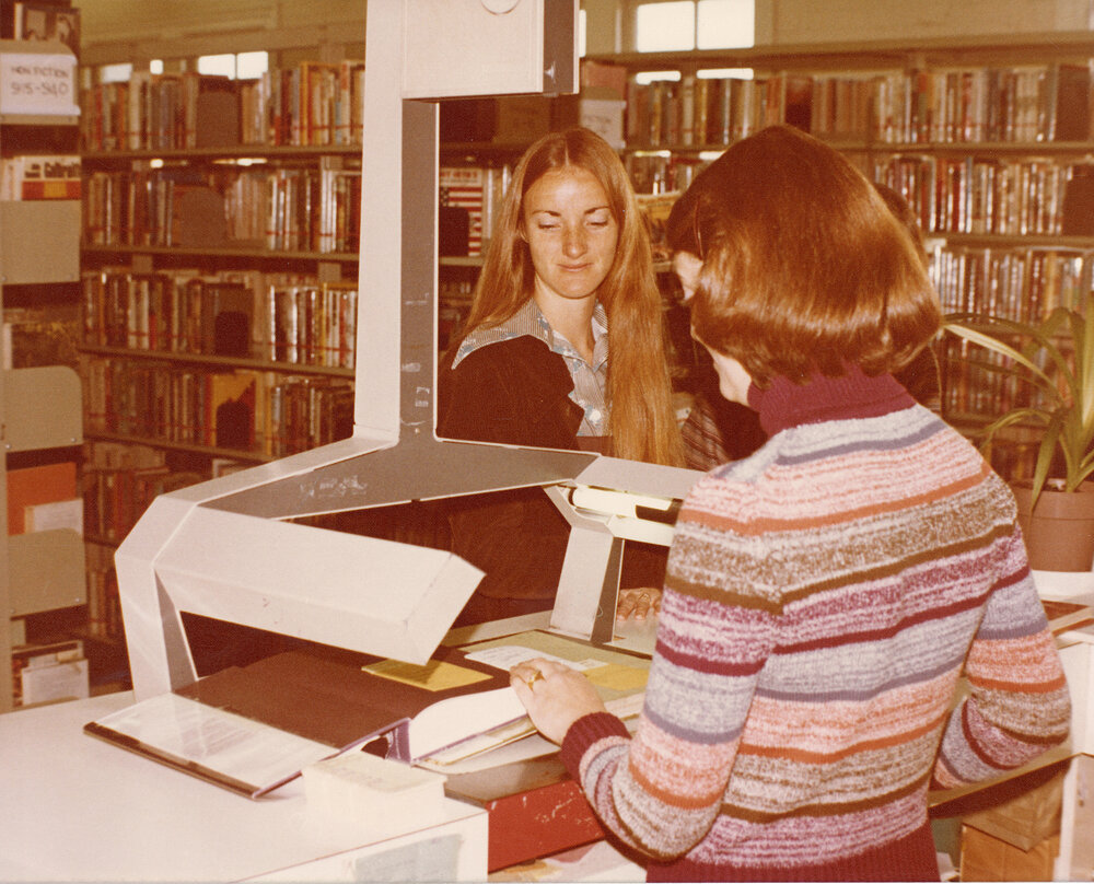 Christine Connors and Elva Neale, Ipswich Municipal Library, corner of Nicholas and Limestone Street, Ipswich, 1970s
