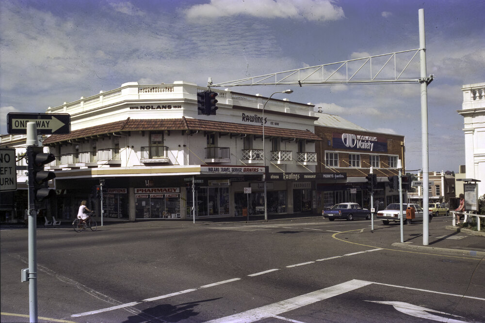 Nolan's Corner,  corner of Nicholas and Brisbane Street, Ipswich,  September1985
