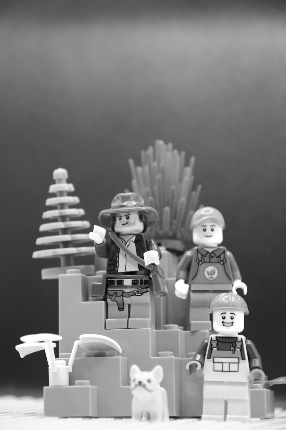 Brickswich version of Men on rock with axes, unidentified location, Queensland, 1900s