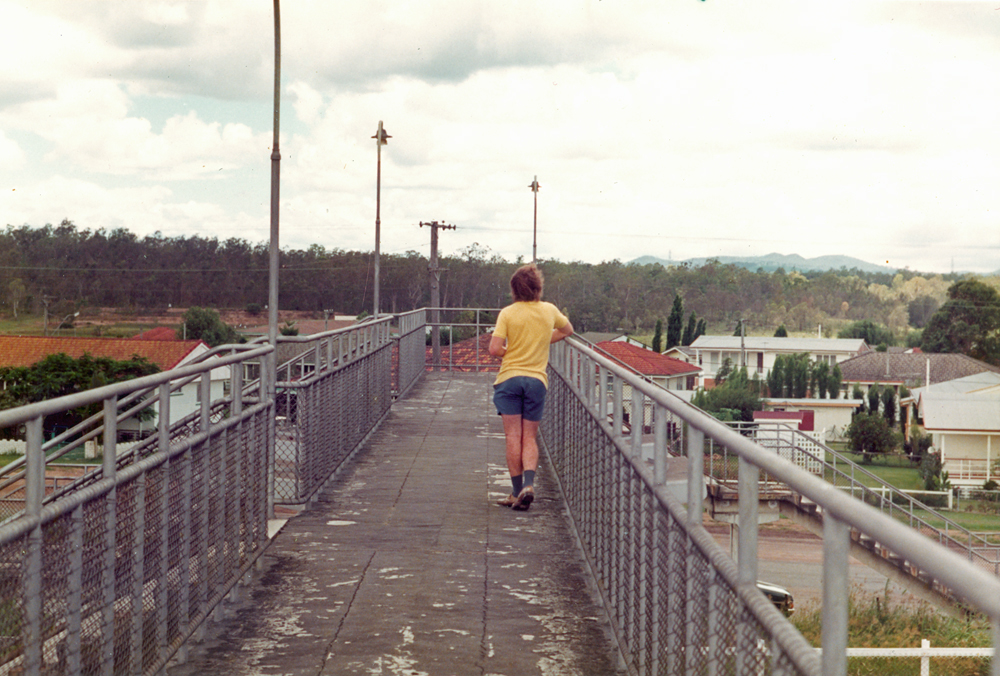 Redbank from railway pedestrian bridge towards Brisbane Road, Redbank, Ipswich, 1976
