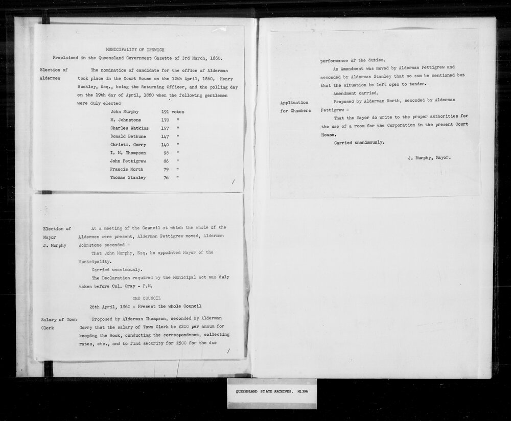 Index, Ipswich Municipal Council Minutes, 1860-1867 
