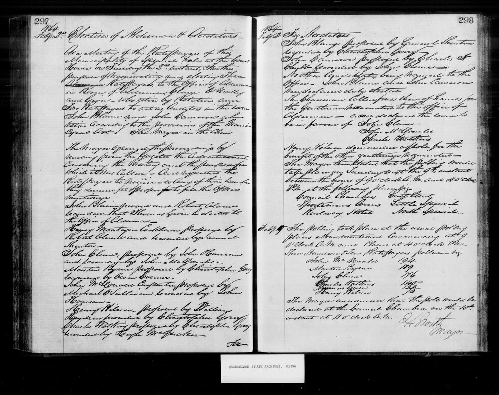 1864 Ipswich Municipal Council Minutes