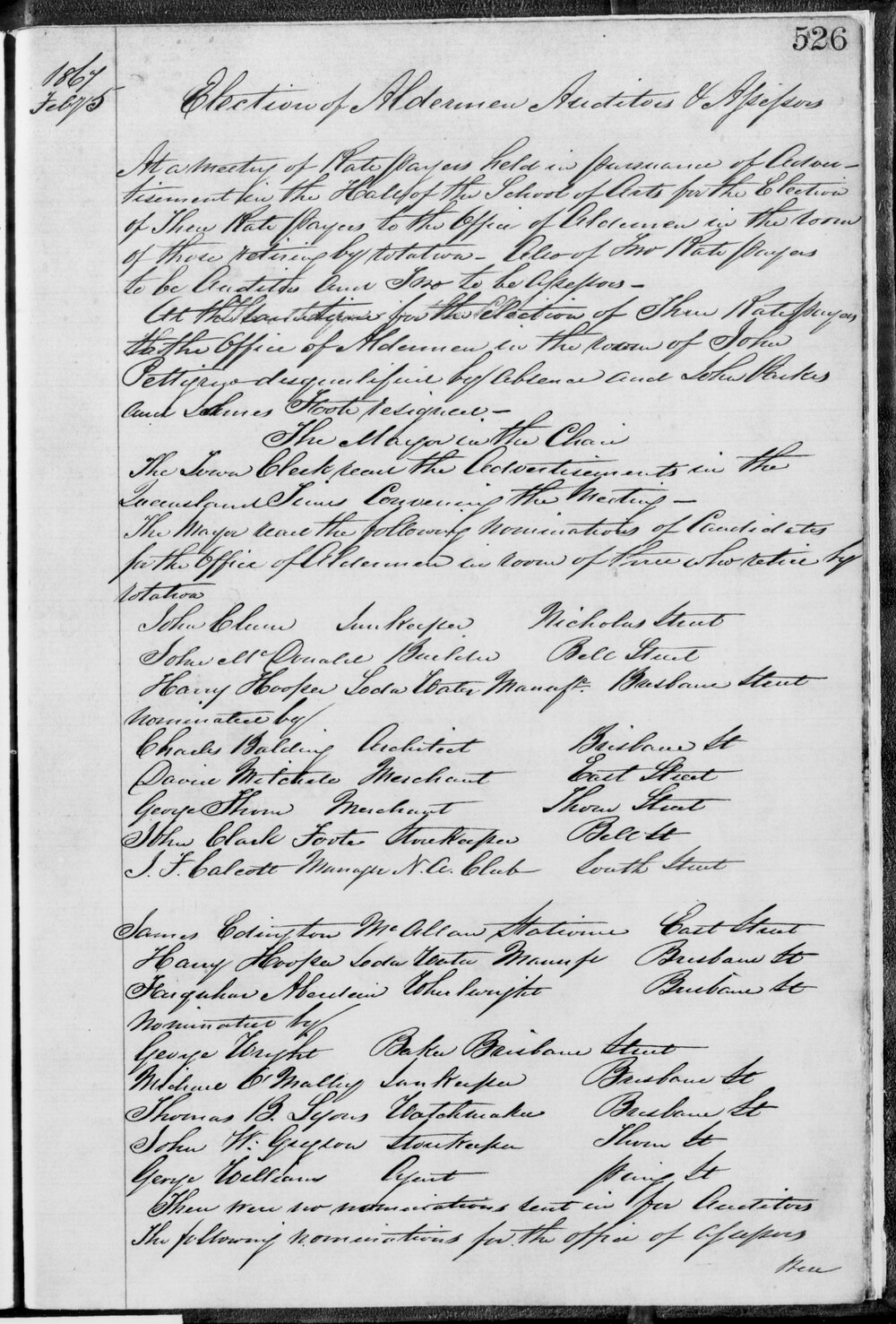 1867 Ipswich Municipal Council Minutes