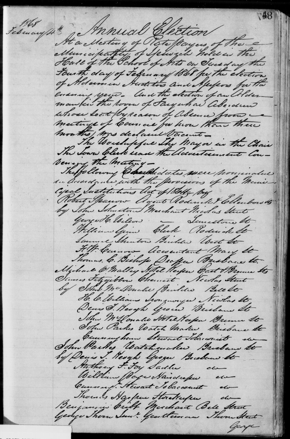 1868 Ipswich Municipal Council Minutes