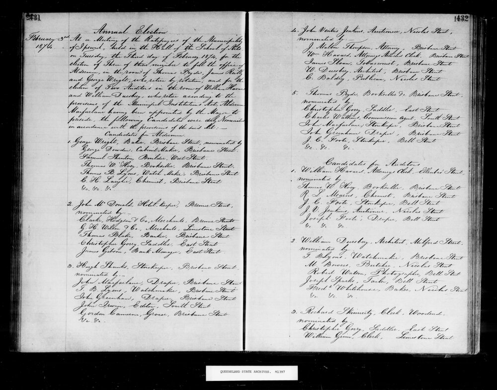 1874 Ipswich Municipal Council Minutes