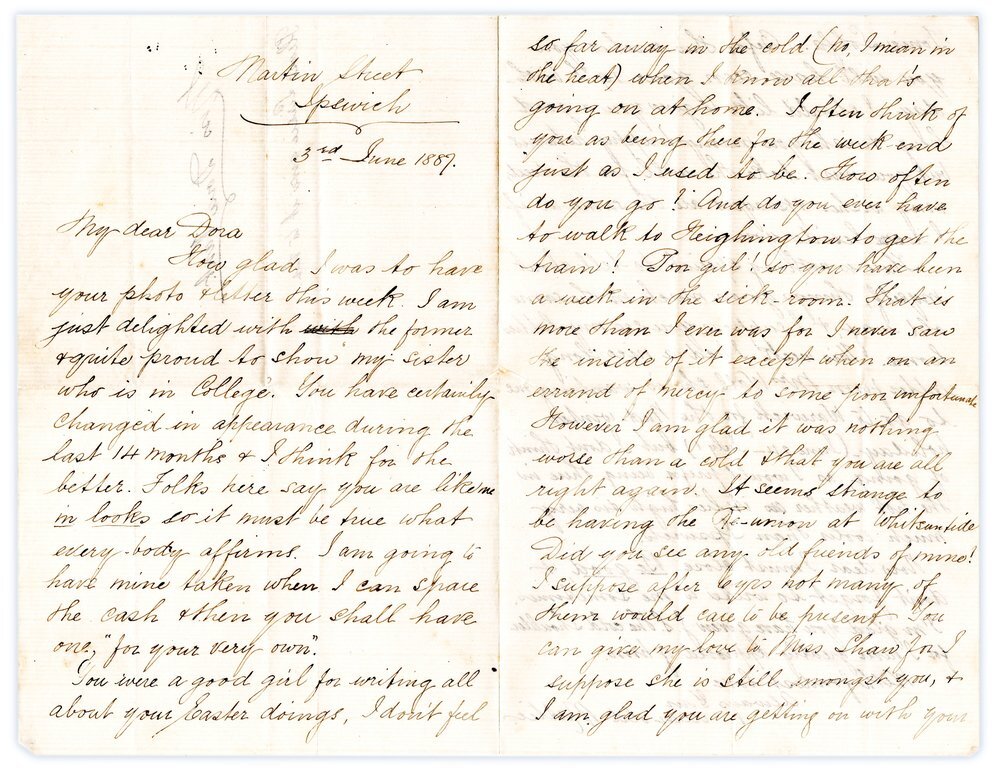 Letter to Dora Vant from Martha Hustwick, 3 June 1887