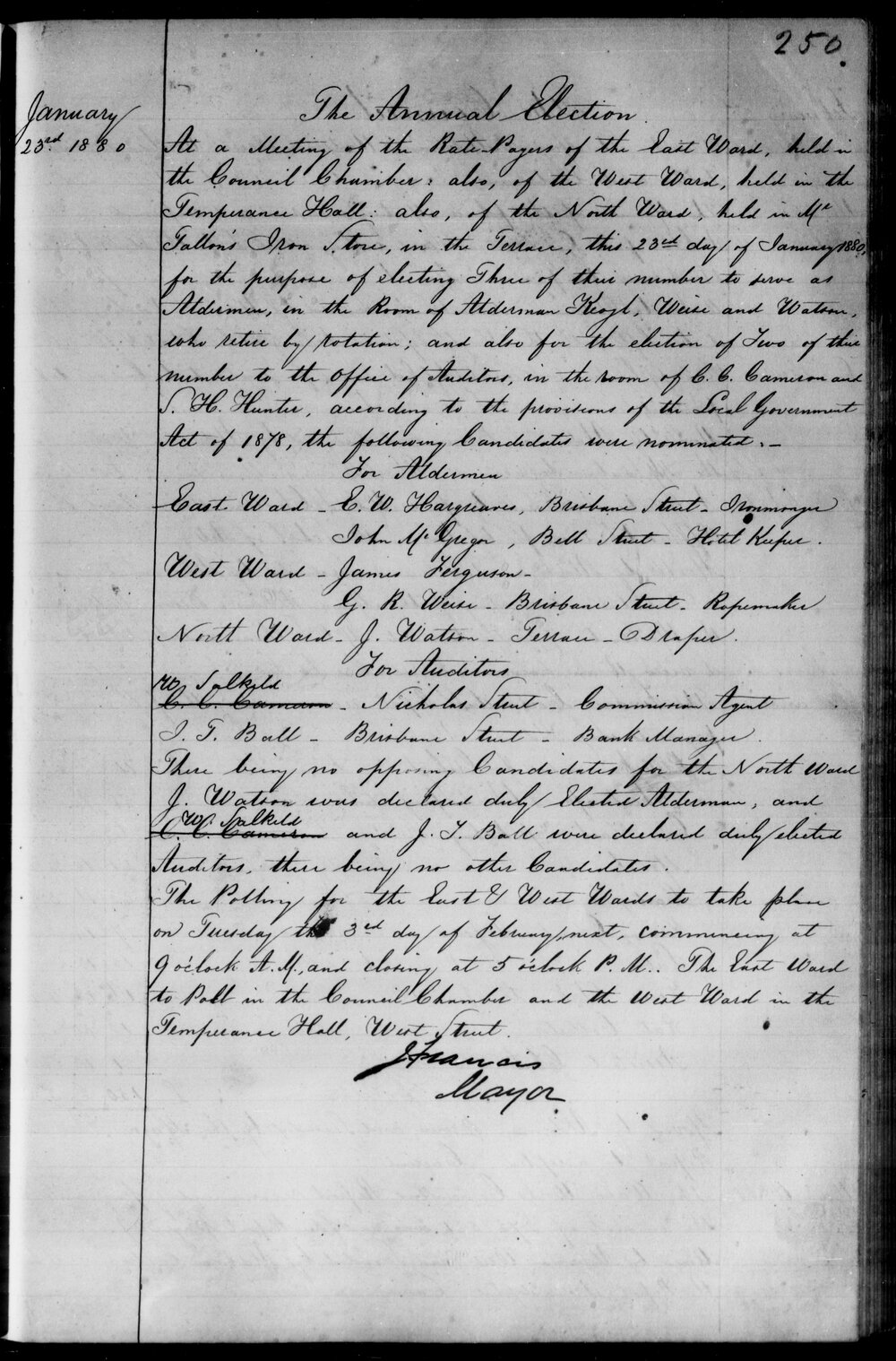 1880 Ipswich Municipal Council Minutes