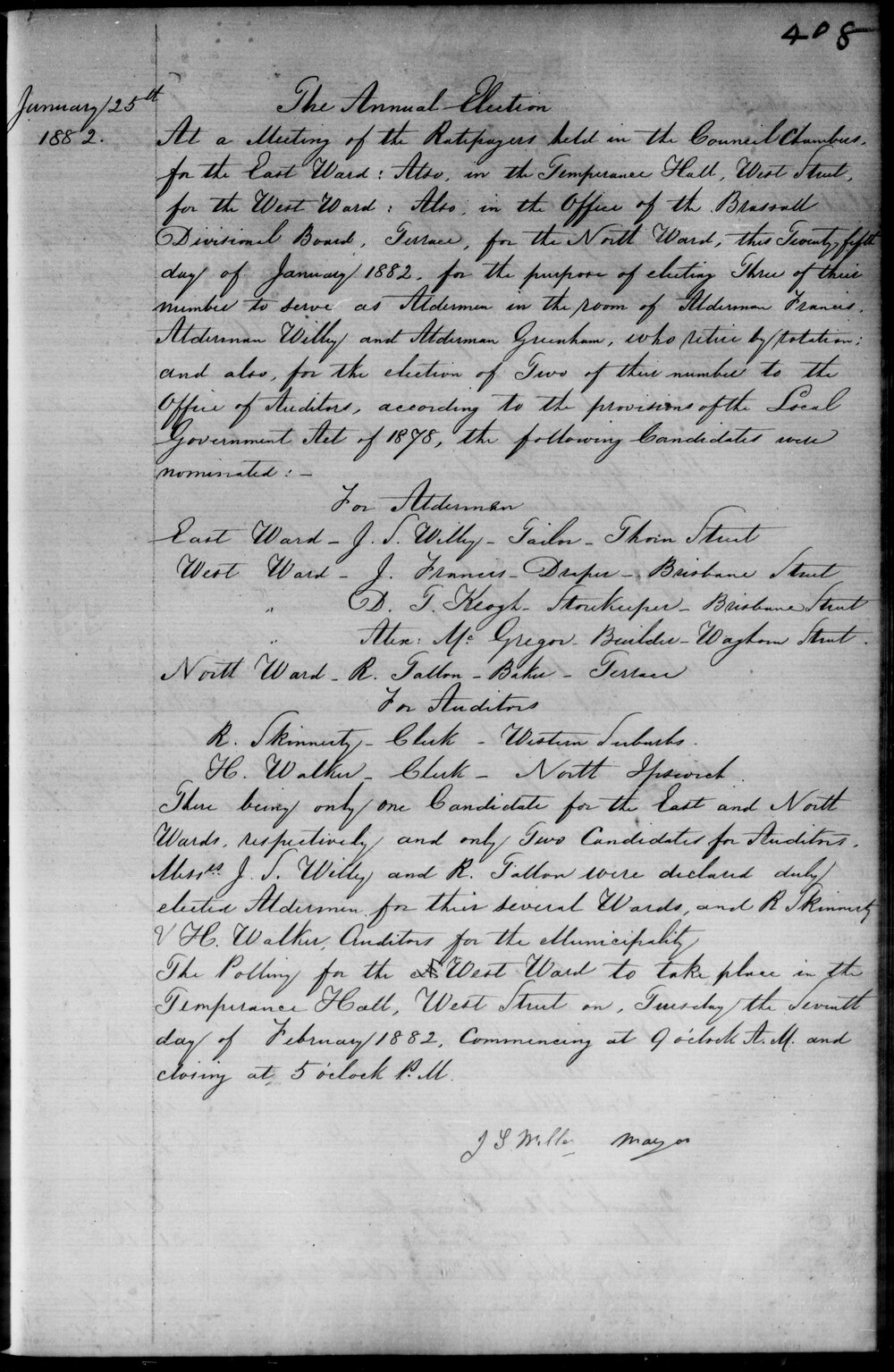 1882 Ipswich Municipal Council Minutes