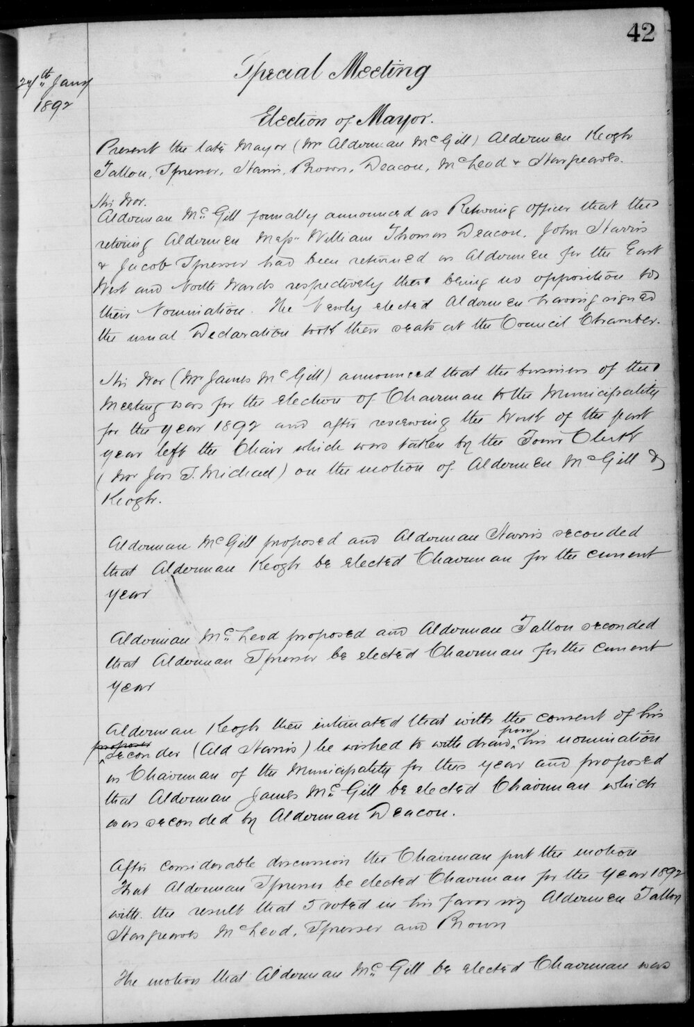 1892 Ipswich Municipal Council Minutes