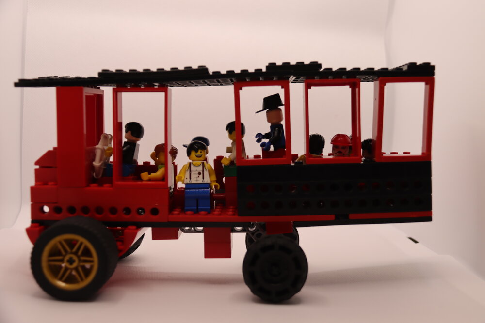 Brickswich version of Truck with International Truck chassis and bus body, North Ipswich, 1920