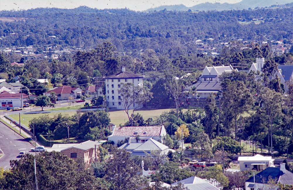 Panoramic view to Ipswich Grammar School from Hospital, c.1992