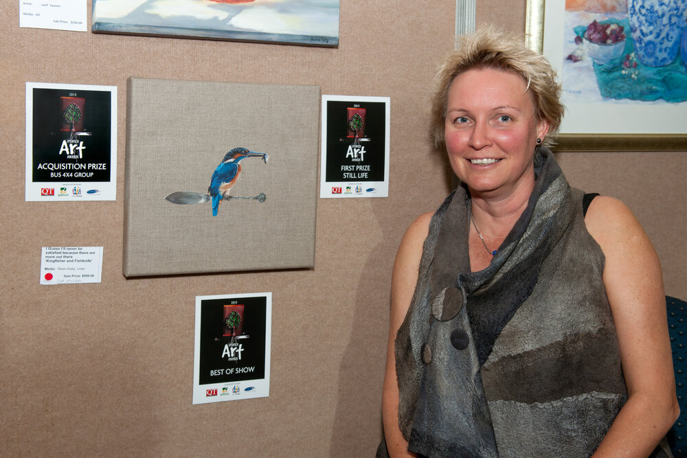Deb Mostert, winner of Best of Show, Ipswich Art Awards, 2014