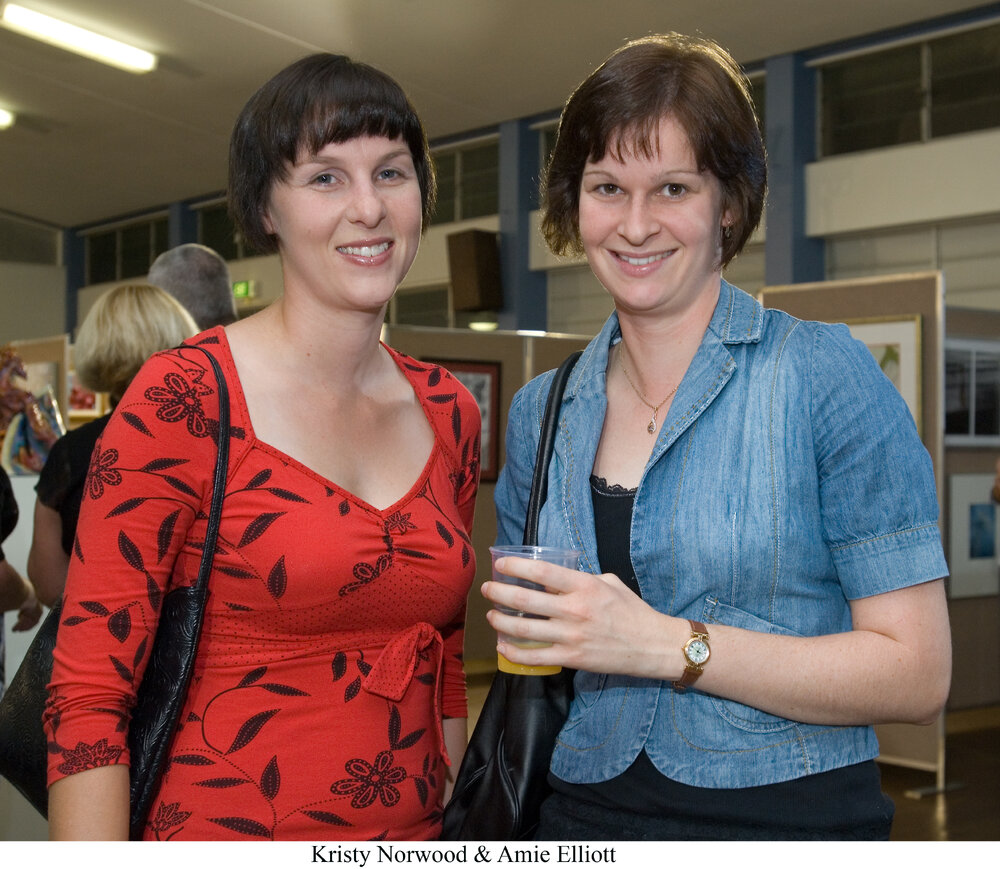 Kirsty Norwood and Amie Elliott at the Ipswich Art Awards, n.d.