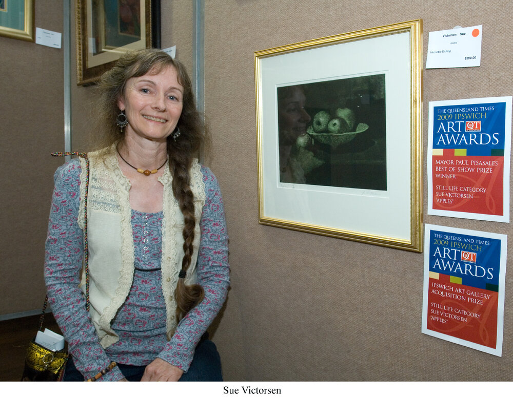 Sue Victorsen at the Ipswich Art Awards, 2009